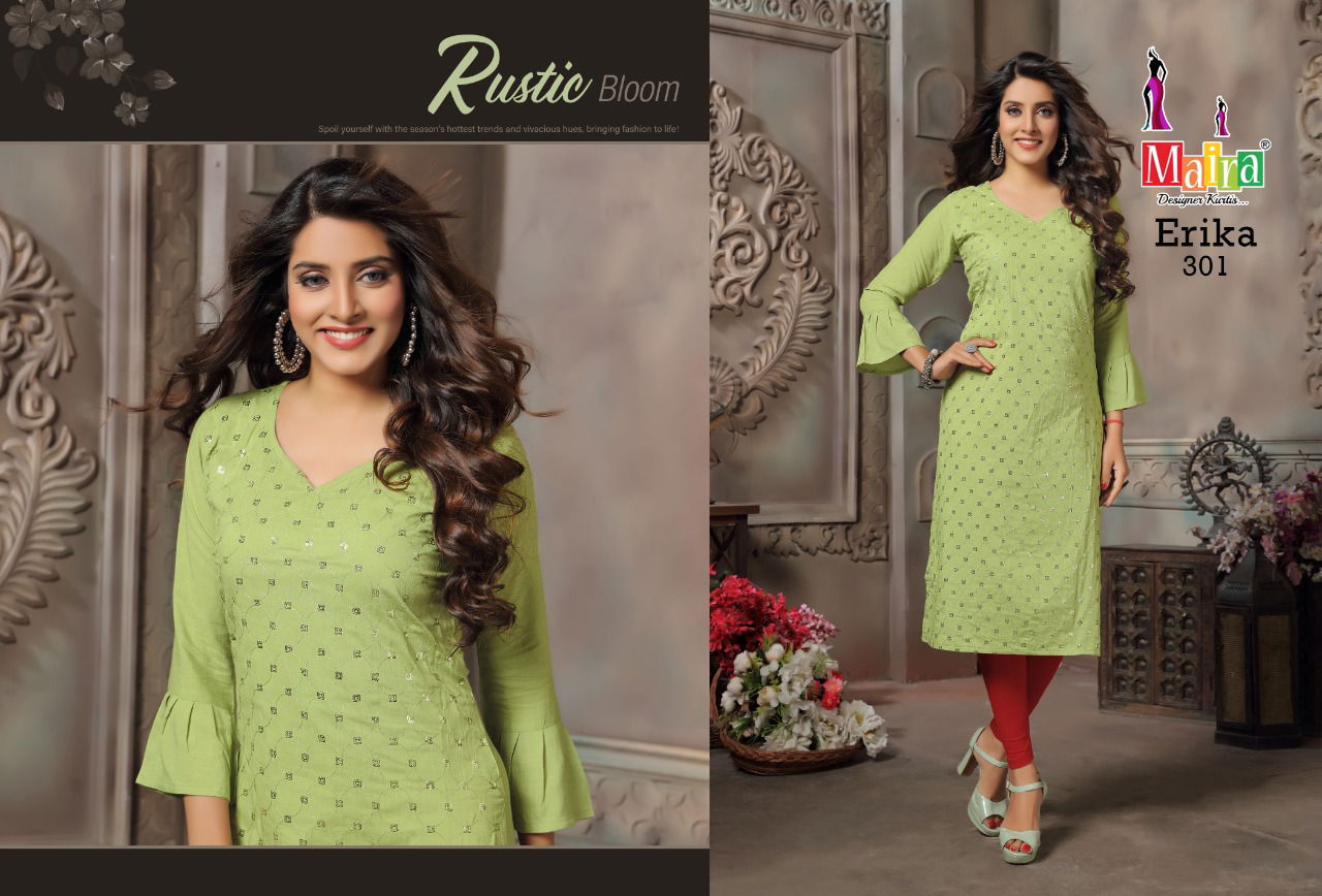 Maira Erika 3 Rayon Ethnic Wear Straight Cut Kurtis Collection